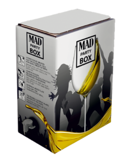 MAD Party Box - biele polosuché víno 3L Bag in Box